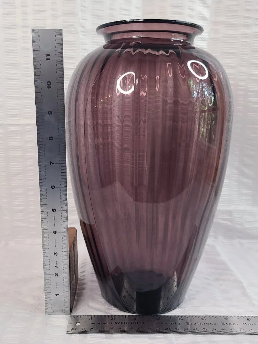 Vintage Anchor Hocking Amethyst Plum Purple Optic Rib 12.5